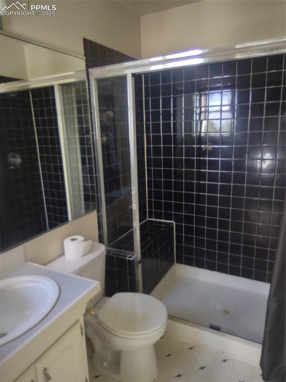 423 Ridge Rd, Divide, CO 80814 - bathroom with vanity and a stall shower