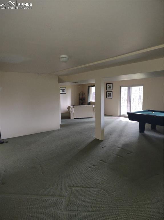 423 Ridge Rd, Divide, CO 80814 - interior space with carpet floors and billiards