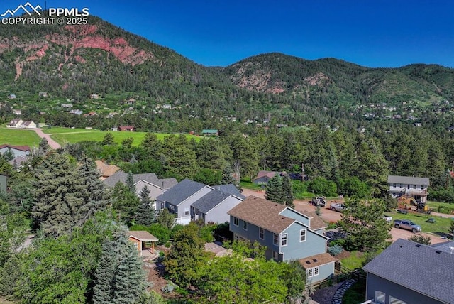 123 Wheat Ridge St, Palmer Lake, CO 80133 - aerial view of residential area with a mountain backdrop