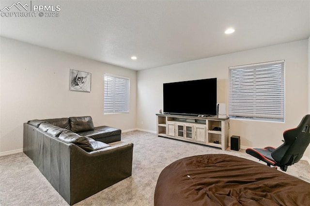 13437 Park Meadows Dr, Peyton, CO 80831 - carpeted living area with recessed lighting and baseboards