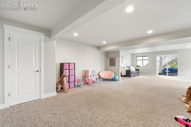10238 Odin Dr, Colorado Springs, CO 80924 - playroom with carpet flooring and recessed lighting