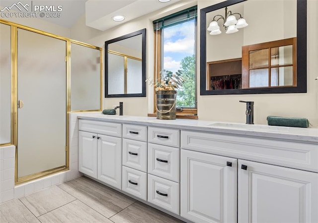 2505 Wimbleton Ct, Colorado Springs, CO 80920 - bathroom with double vanity and a stall shower