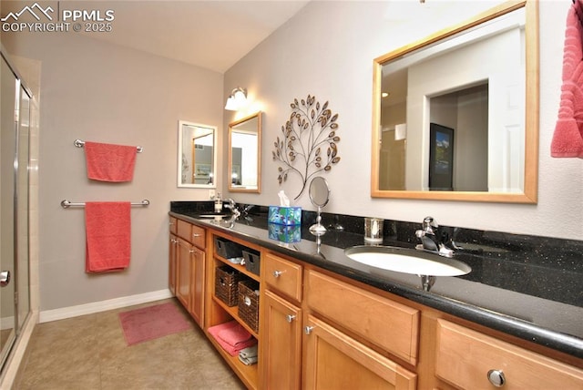 4201 Stonesthrow Vw, Colorado Springs, CO 80922 - full bath with a shower stall and double vanity