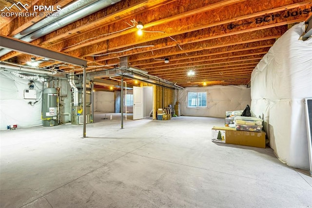 2997 Bright Moon Dr, Colorado Springs, CO 80908 - basement with water heater and heating unit
