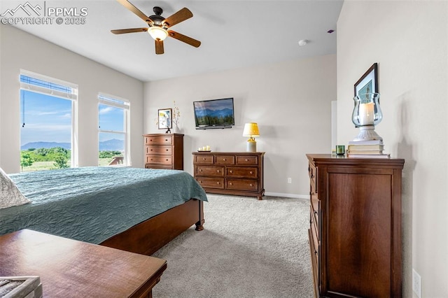 4187 Notch Trl, Colorado Springs, CO 80924 - bedroom featuring light colored carpet and ceiling fan