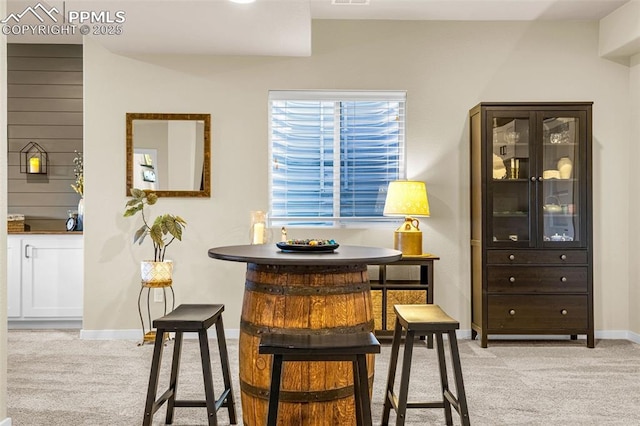 4187 Notch Trl, Colorado Springs, CO 80924 - bar area featuring light colored carpet and baseboards