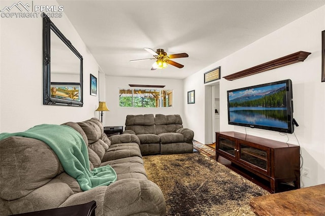 269 Evergreen Rd, Woodland Park, CO 80863 - living room featuring a ceiling fan