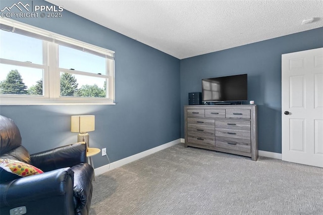 4603 Bella Dr, Colorado Springs, CO 80918 - sitting room featuring carpet flooring and a textured ceiling