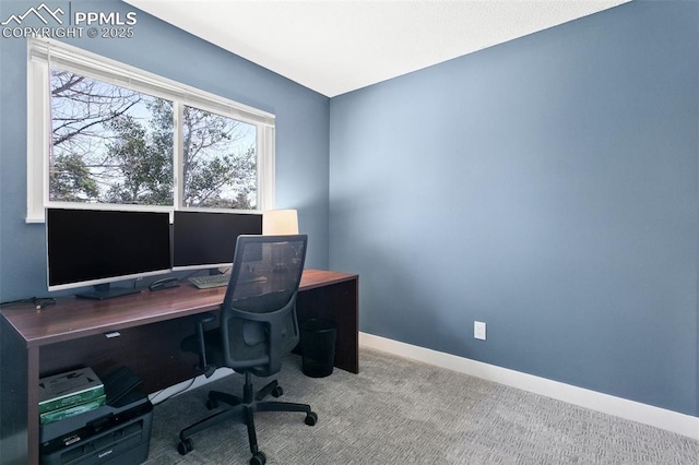 4603 Bella Dr, Colorado Springs, CO 80918 - home office featuring carpet and baseboards