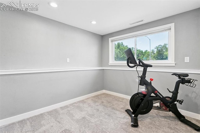 4603 Bella Dr, Colorado Springs, CO 80918 - exercise area with carpet flooring and recessed lighting