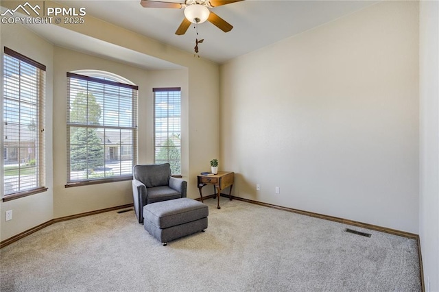 5763 Show Down Ln, Colorado Springs, CO 80923 - sitting room featuring carpet and a ceiling fan