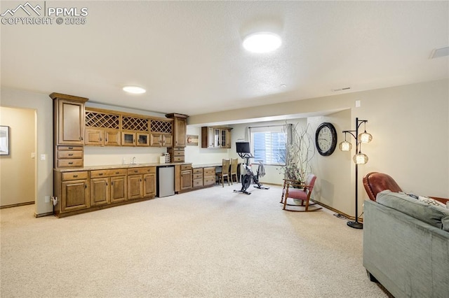 5763 Show Down Ln, Colorado Springs, CO 80923 - indoor wet bar with light carpet