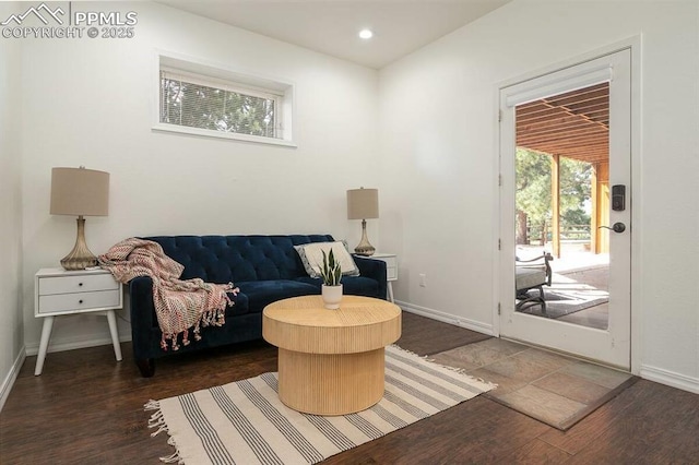 17870 New London Rd, Monument, CO 80132 - sitting room with wood finished floors and recessed lighting