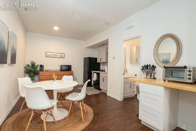 17870 New London Rd, Monument, CO 80132 - dining space with dark wood-style floors and recessed lighting