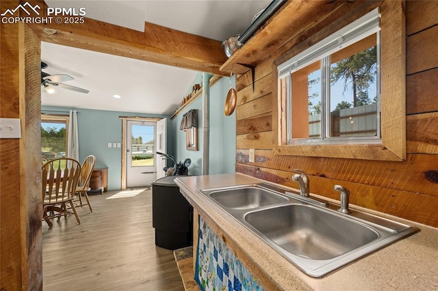 2925 M Path, Cotopaxi, CO 81223 - kitchen featuring ceiling fan, wood finished floors, and recessed lighting