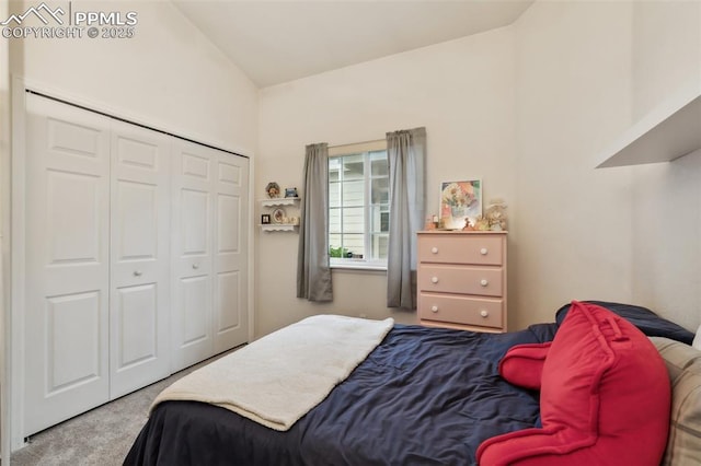 968 Samuel Pt, Colorado Springs, CO 80906 - carpeted bedroom featuring lofted ceiling and a closet