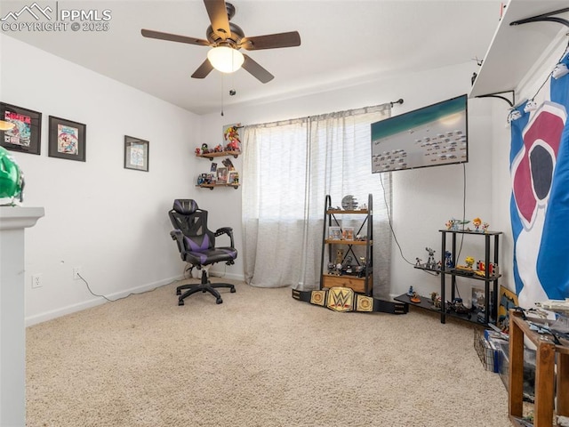 1205 N Picketwire Ln, Pueblo West, CO 81007 - home office with ceiling fan and carpet floors