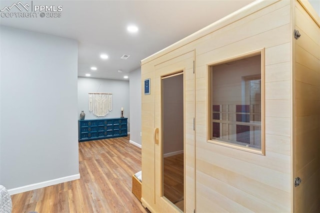 155 Grayson Ct, Colorado Springs, CO 80906 - hallway featuring light wood-style floors and recessed lighting