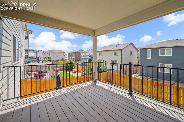 4928 Wolf Moon Dr, Colorado Springs, CO 80911 - wooden deck featuring a residential view