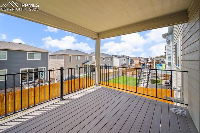 4928 Wolf Moon Dr, Colorado Springs, CO 80911 - wooden terrace featuring a residential view