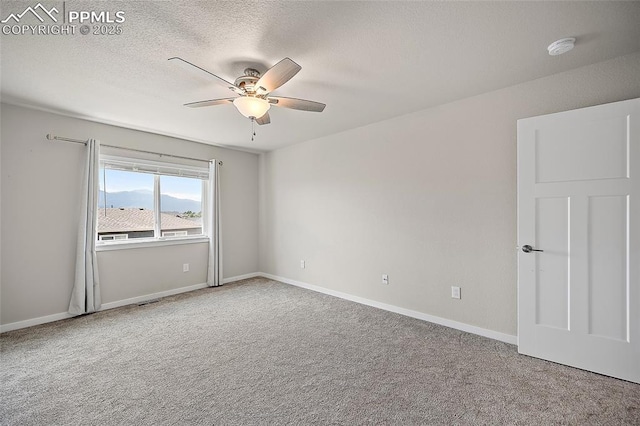 4928 Wolf Moon Dr, Colorado Springs, CO 80911 - spare room featuring ceiling fan, a smoke detector, carpet flooring, and a textured ceiling