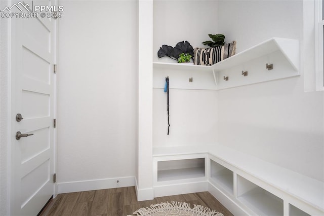 17226 Alsike Clover Ct, Monument, CO 80132 - mudroom featuring wood finished floors and baseboards