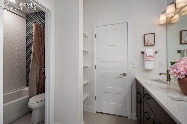 17226 Alsike Clover Ct, Monument, CO 80132 - full bath with tile patterned flooring, double vanity, and shower / tub combo