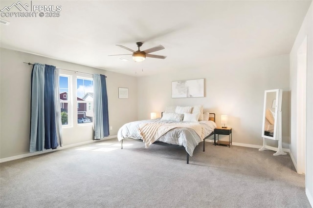 4631 Zircon Dr, Colorado Springs, CO 80938 - carpeted bedroom with baseboards and ceiling fan