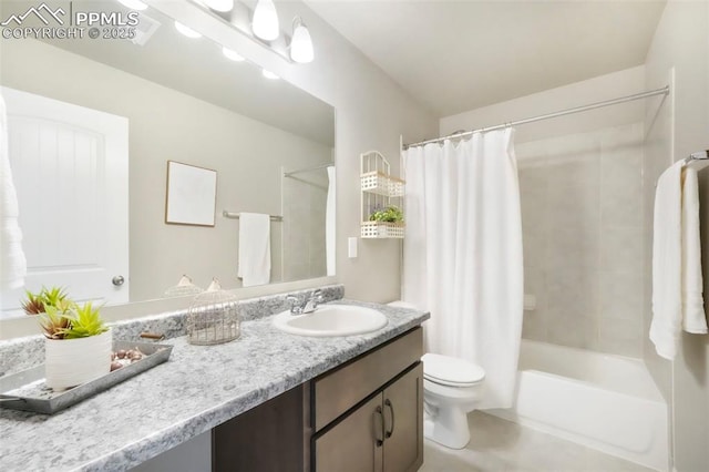 4631 Zircon Dr, Colorado Springs, CO 80938 - full bathroom with vanity and shower / tub combo with curtain