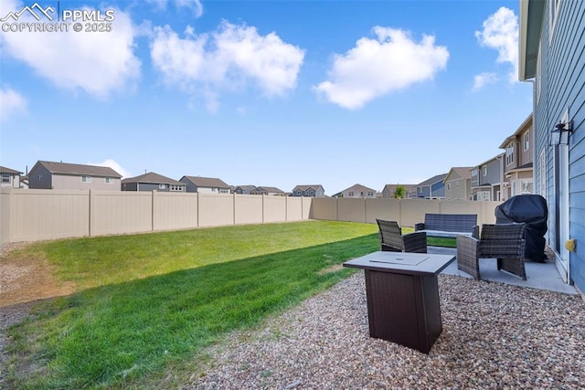 4631 Zircon Dr, Colorado Springs, CO 80938 - fenced backyard featuring a residential view, an outdoor hangout area, and a patio