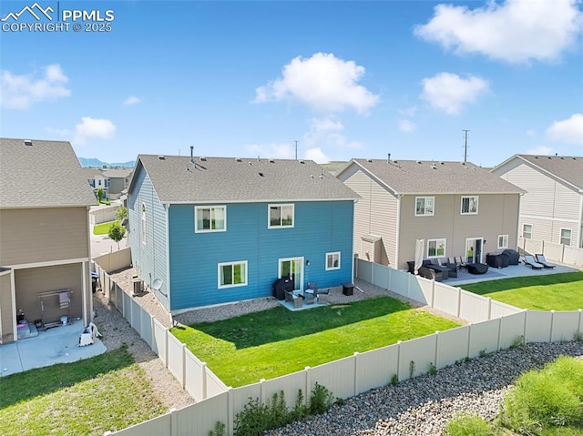 4631 Zircon Dr, Colorado Springs, CO 80938 - back of house with a patio, a residential view, and a fenced backyard