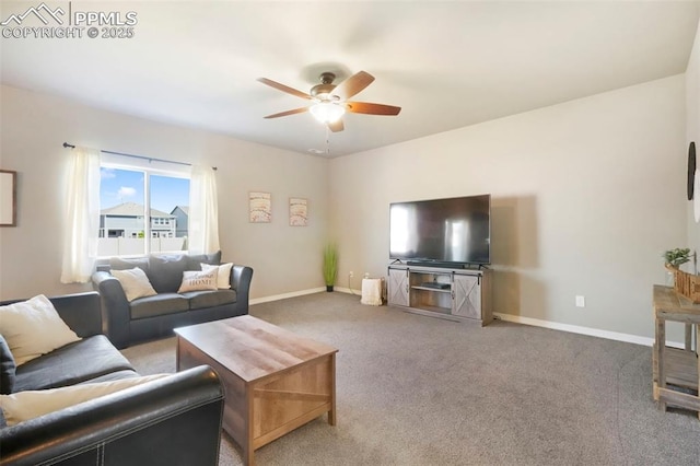 4631 Zircon Dr, Colorado Springs, CO 80938 - living room featuring a ceiling fan and carpet