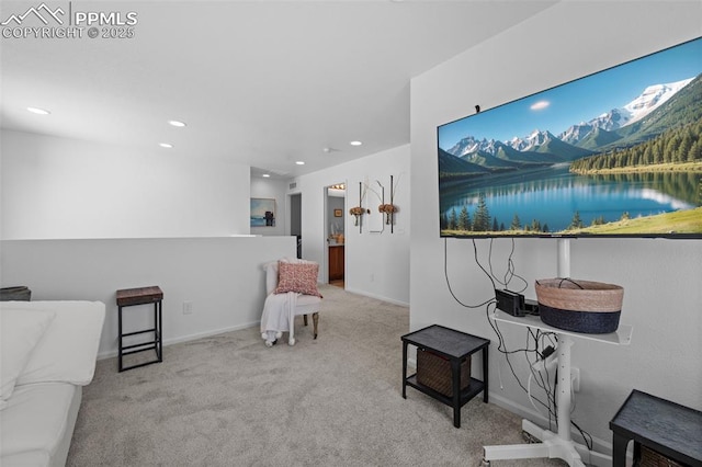 6131 Vickie Ln, Colorado Springs, CO 80923 - sitting room with recessed lighting and carpet floors