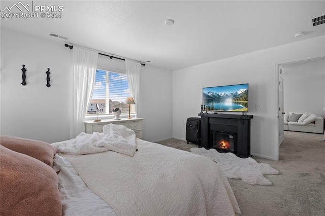 6131 Vickie Ln, Colorado Springs, CO 80923 - bedroom with carpet flooring and a glass covered fireplace