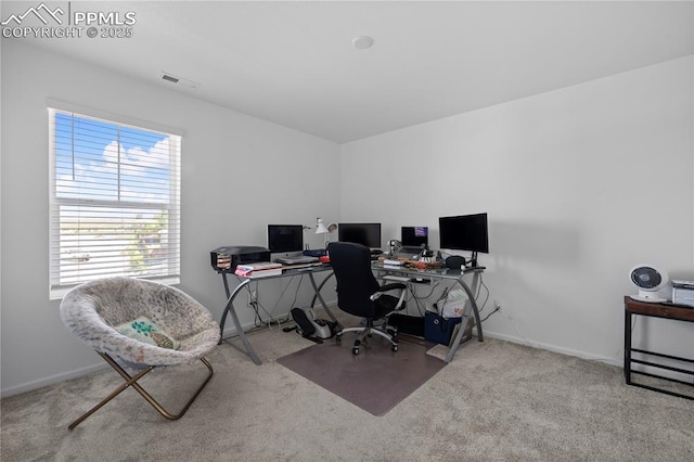 6131 Vickie Ln, Colorado Springs, CO 80923 - carpeted home office with baseboards