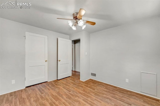 2493 Paseo Rd, Colorado Springs, CO 80907 - unfurnished bedroom with light wood-type flooring and ceiling fan