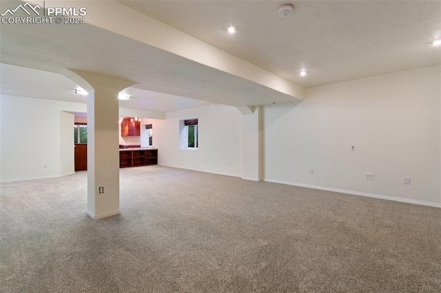 10489 Cedar Breaks Dr, Peyton, CO 80831 - below grade area with carpet and recessed lighting