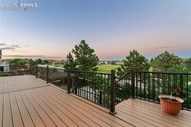 10489 Cedar Breaks Dr, Peyton, CO 80831 - view of deck at dusk