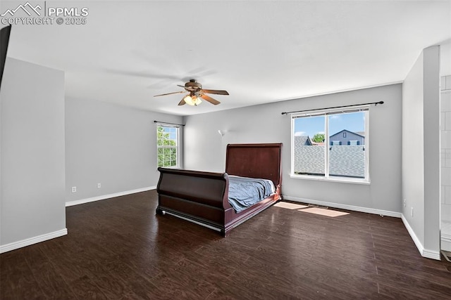 3035 Cascade Falls Pt, Colorado Springs, CO 80922 - bedroom featuring wood finished floors and a ceiling fan