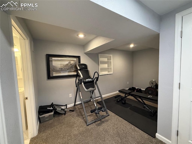 5926 Wisteria Dr, Colorado Springs, CO 80919 - workout room featuring carpet flooring and recessed lighting
