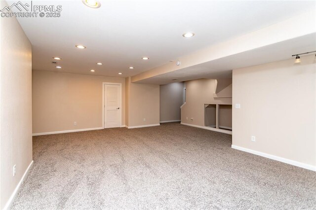 7292 Gardenstone Dr, Colorado Springs, CO 80922 - finished basement featuring carpet and recessed lighting