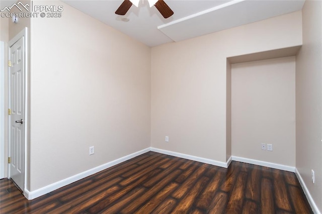 7292 Gardenstone Dr, Colorado Springs, CO 80922 - empty room featuring dark wood-style floors and ceiling fan