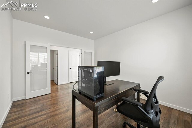 8309 Tom Ketchum Dr, Colorado Springs, CO 80908 - office with wood finished floors and recessed lighting