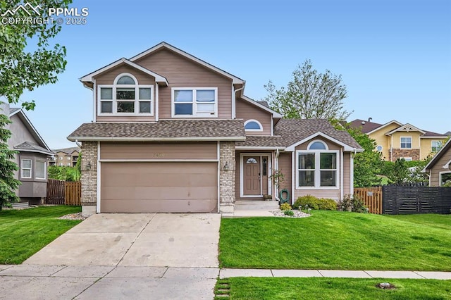 5480 Flag Way, Colorado Springs, CO 80919 - view of front facade featuring an attached garage, concrete driveway, and roof with shingles