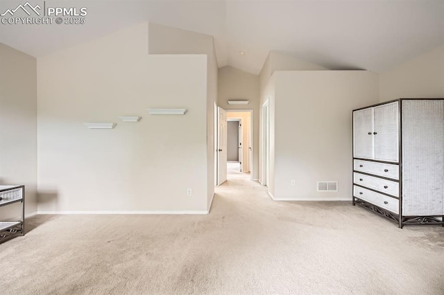 5480 Flag Way, Colorado Springs, CO 80919 - unfurnished bedroom with lofted ceiling and carpet