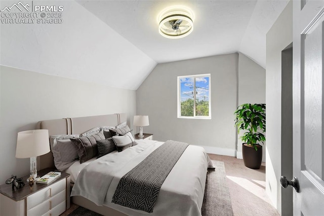 109 S 24th St, Colorado Springs, CO 80904 - bedroom featuring carpet flooring and vaulted ceiling