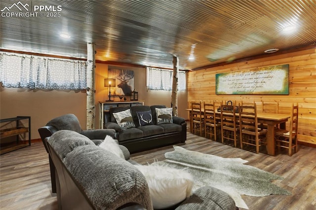 101 Daniwood Grv, Florissant, CO 80816 - living room with wood finished floors and wood walls