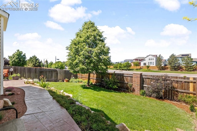6534 Harvey Ln, Colorado Springs, CO 80923 - fenced backyard with a patio area