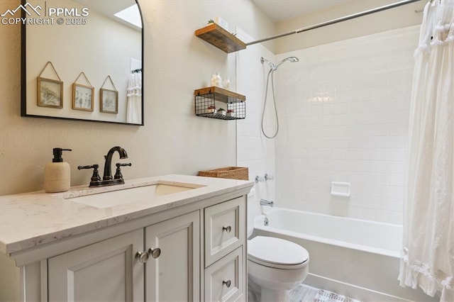 2722 Front Royal Dr, Colorado Springs, CO 80919 - full bathroom featuring vanity and shower / bath combination with curtain