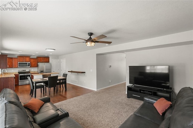 9744 Rubicon Dr, Colorado Springs, CO 80925 - living room with a ceiling fan and recessed lighting